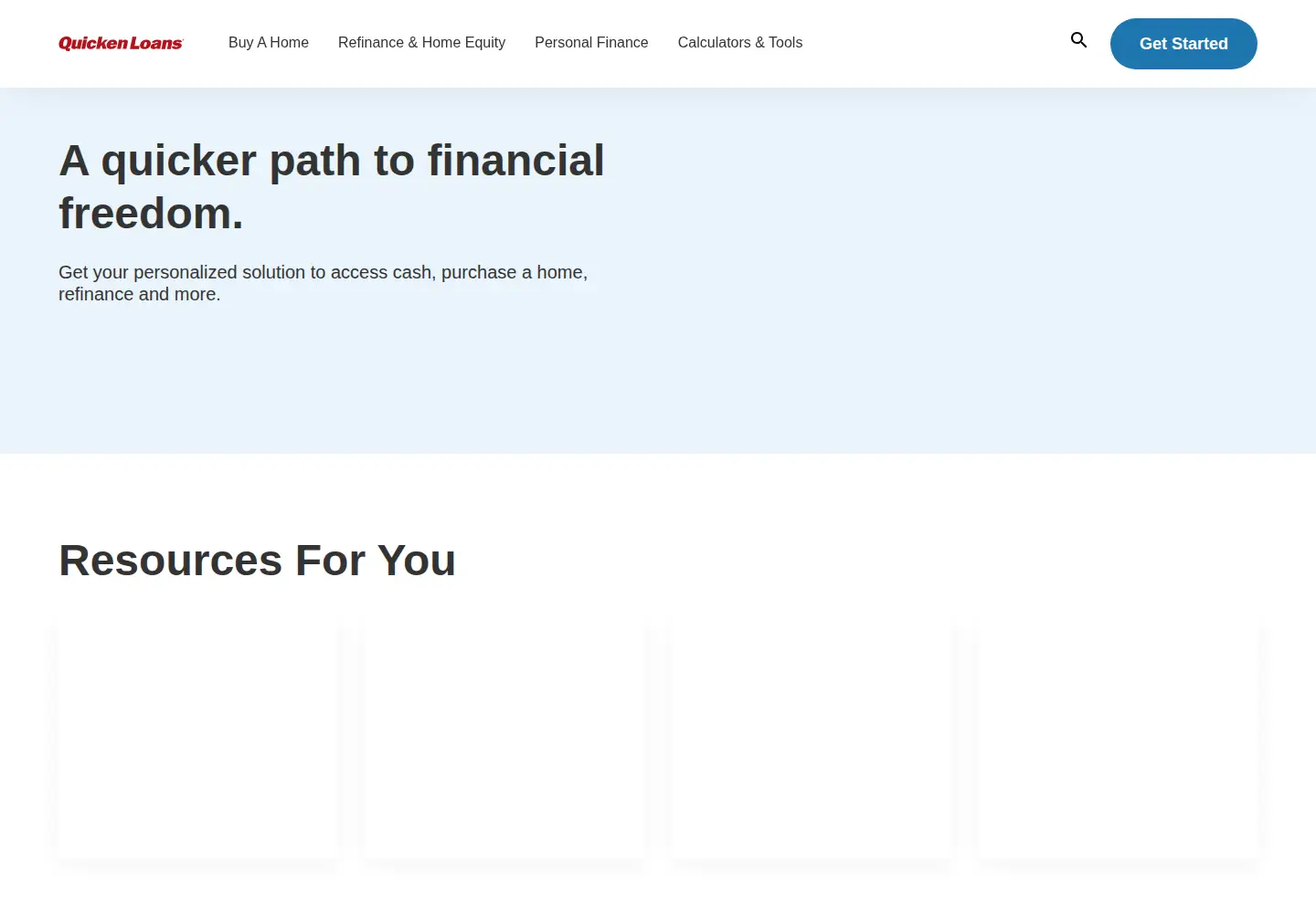 Captured homepage of quickenloans.com in the current scan
