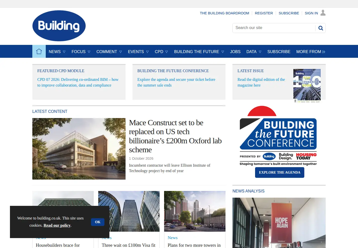 Screenshot of building.co.uk