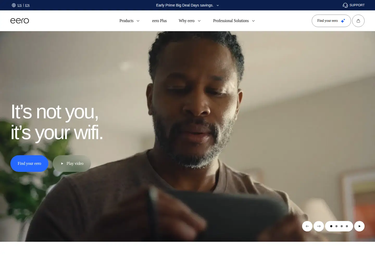 Screenshot of eero.com