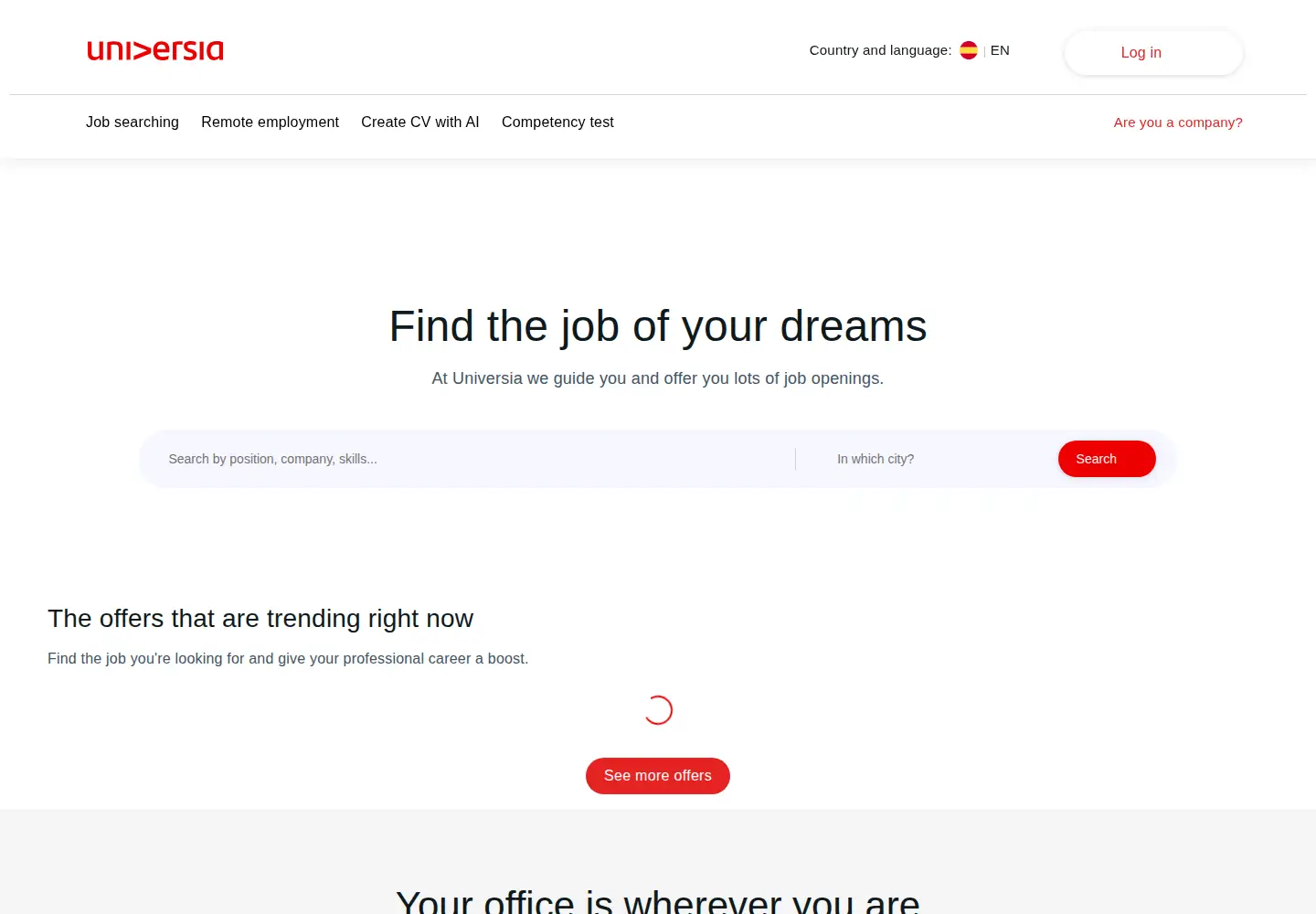 Screenshot of universia.net
