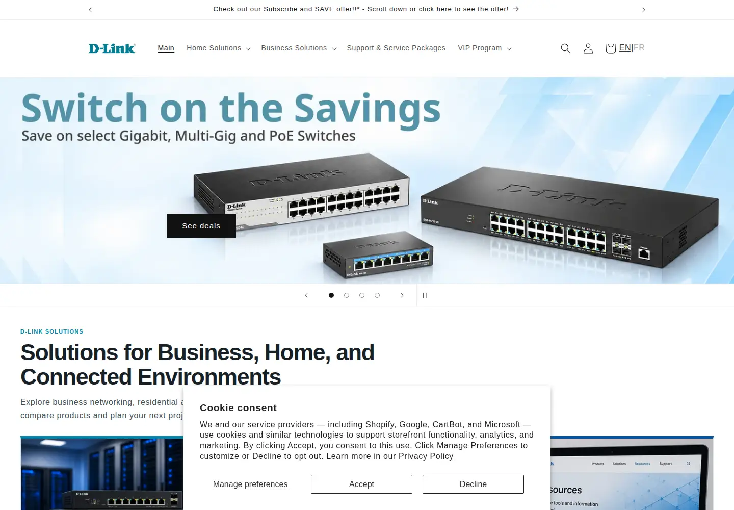 Screenshot of dlink.com