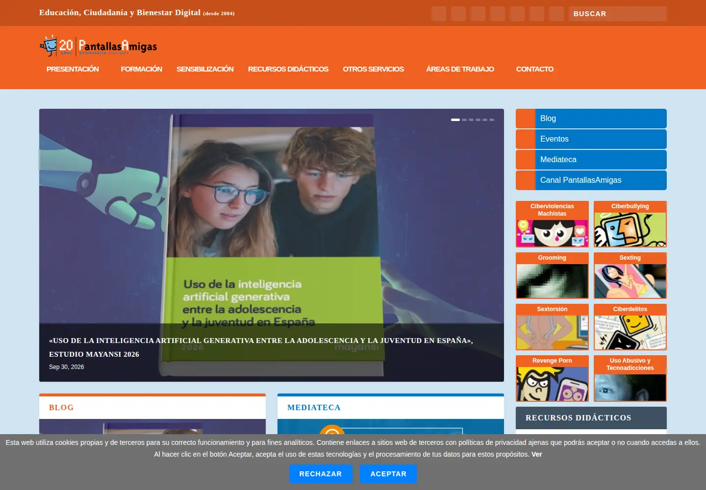 Screenshot of pantallasamigas.net