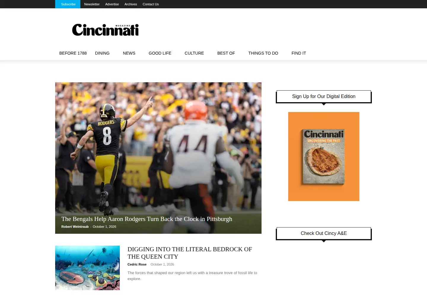 Screenshot of cincinnatimagazine.com