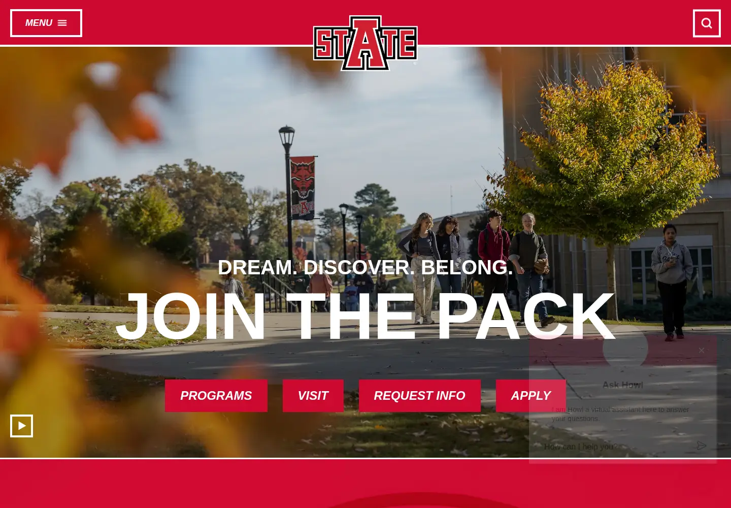 Screenshot of astate.edu