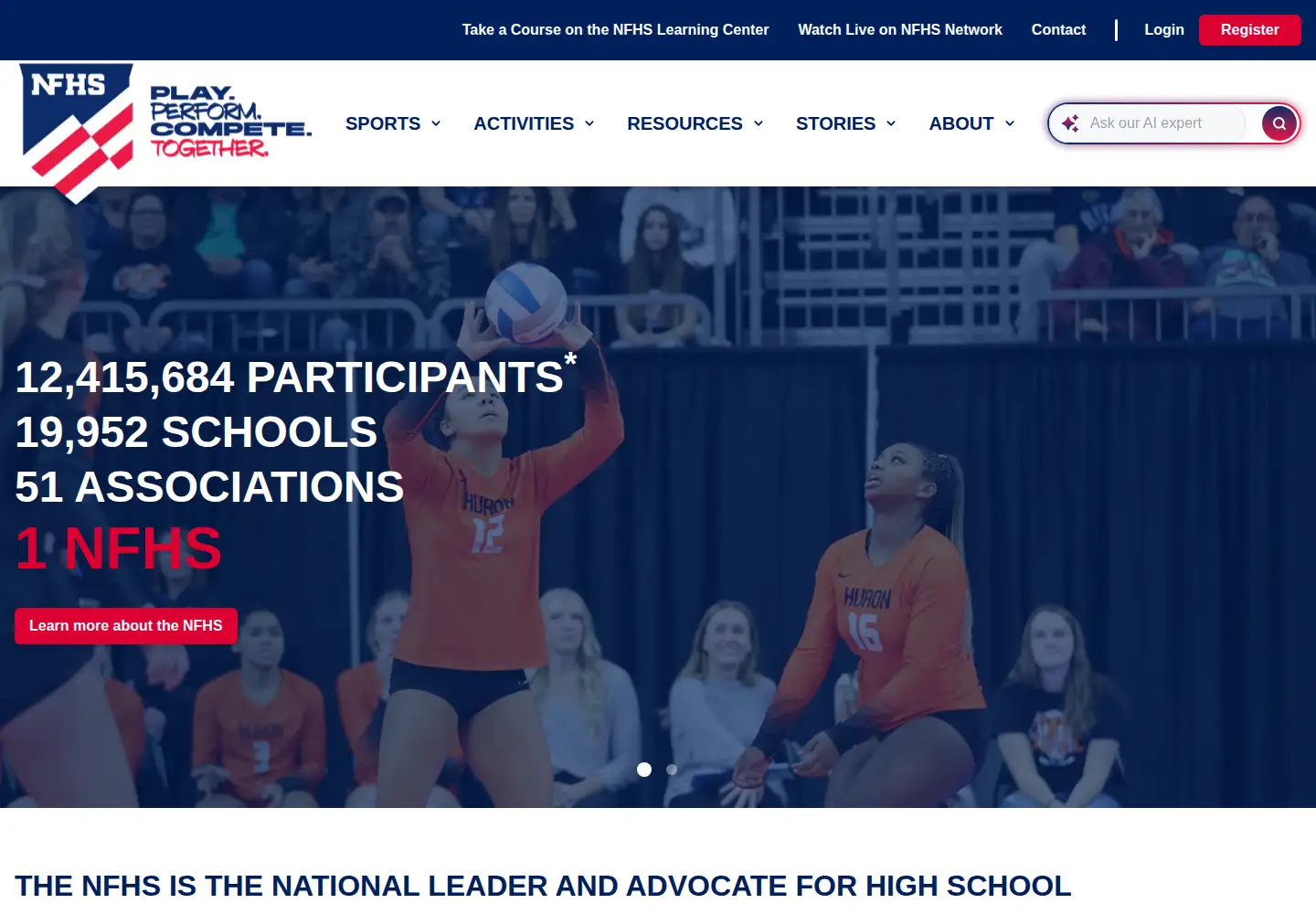 Screenshot of nfhs.org