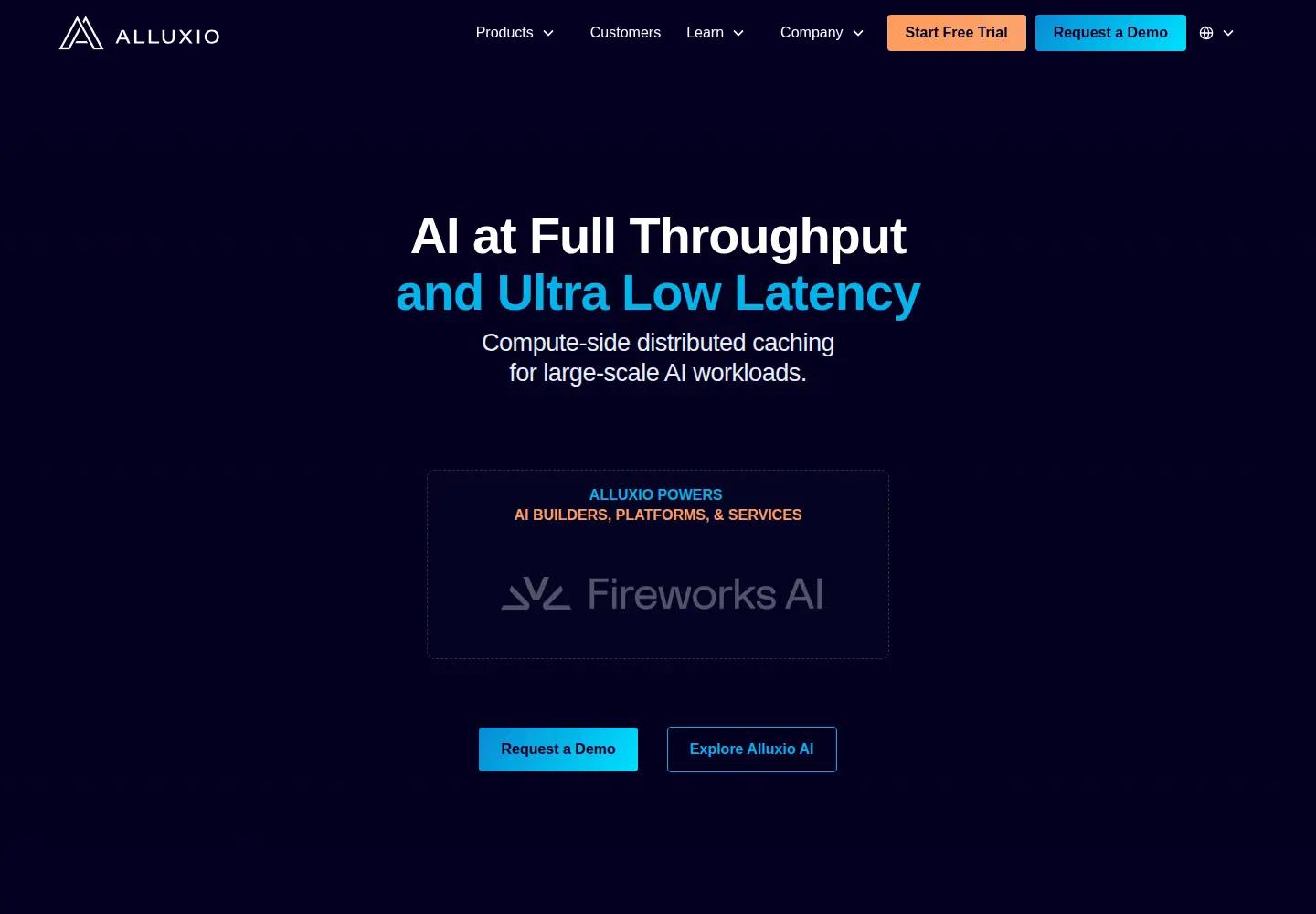 Screenshot of alluxio.io