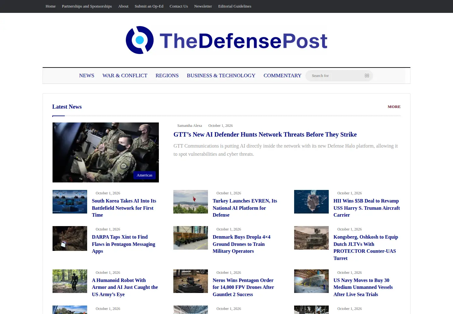 Screenshot of thedefensepost.com