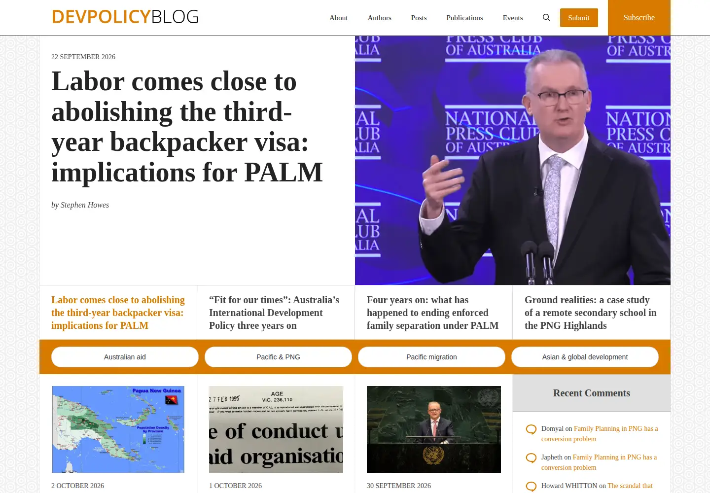 Screenshot of devpolicy.org