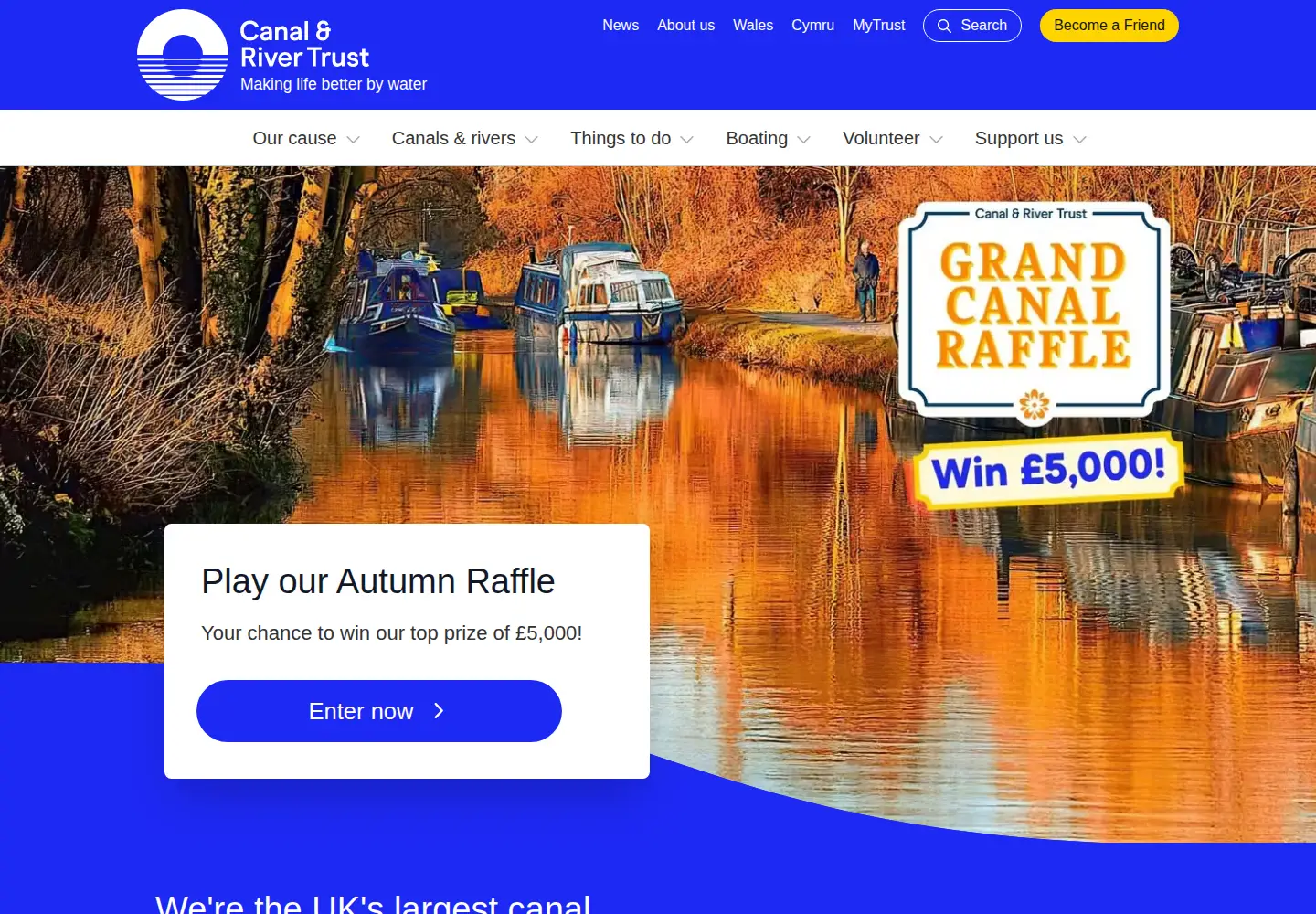 Screenshot of canalrivertrust.org.uk