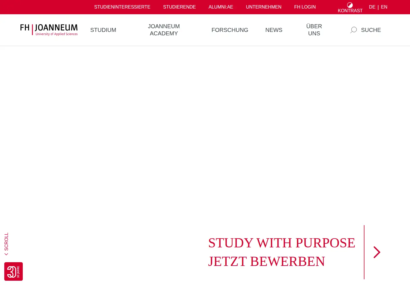 Screenshot of fh-joanneum.at