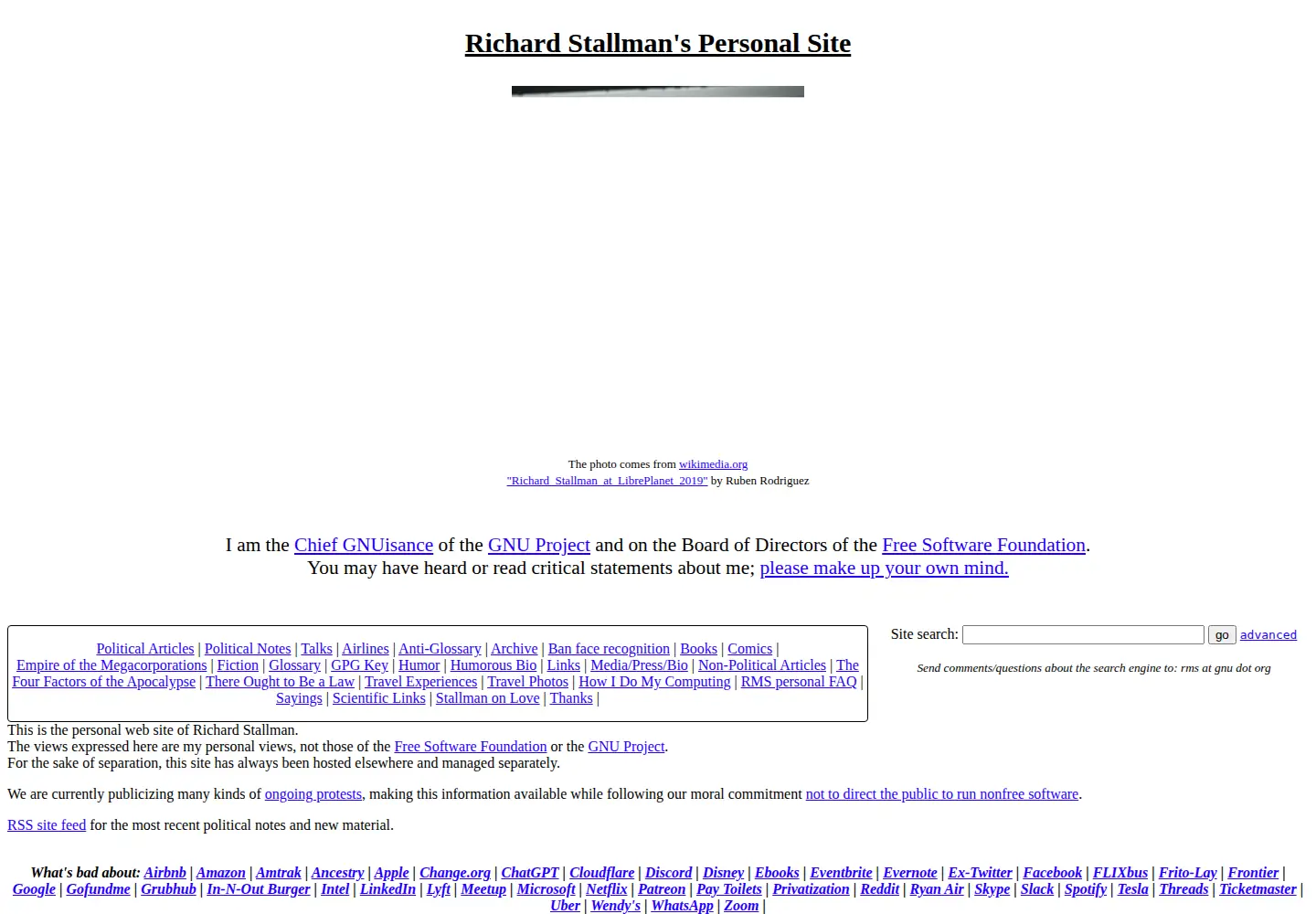 Screenshot of stallman.org