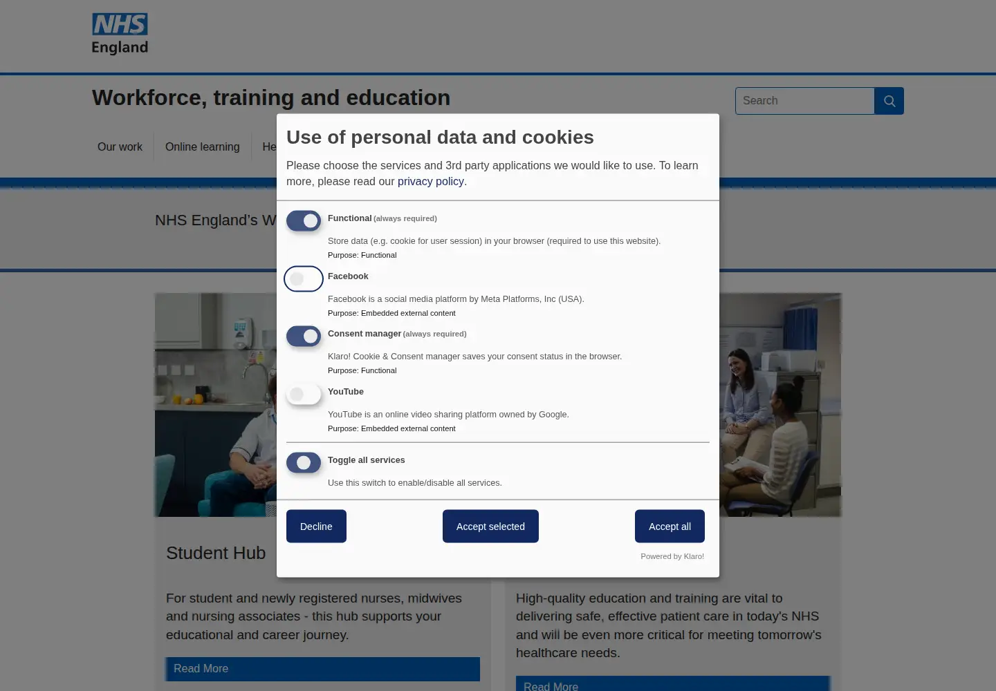 Screenshot of hee.nhs.uk
