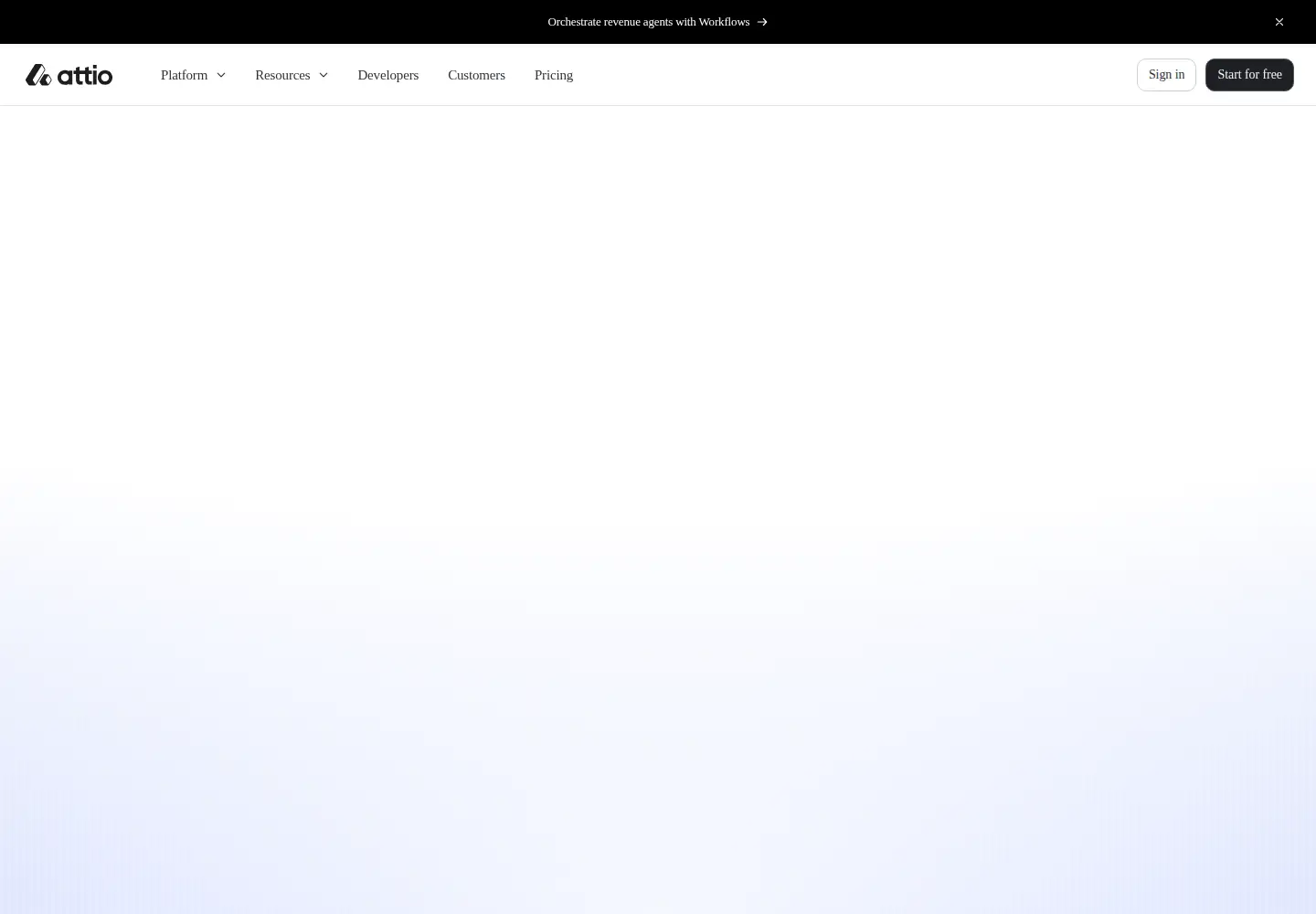 Screenshot of attio.com