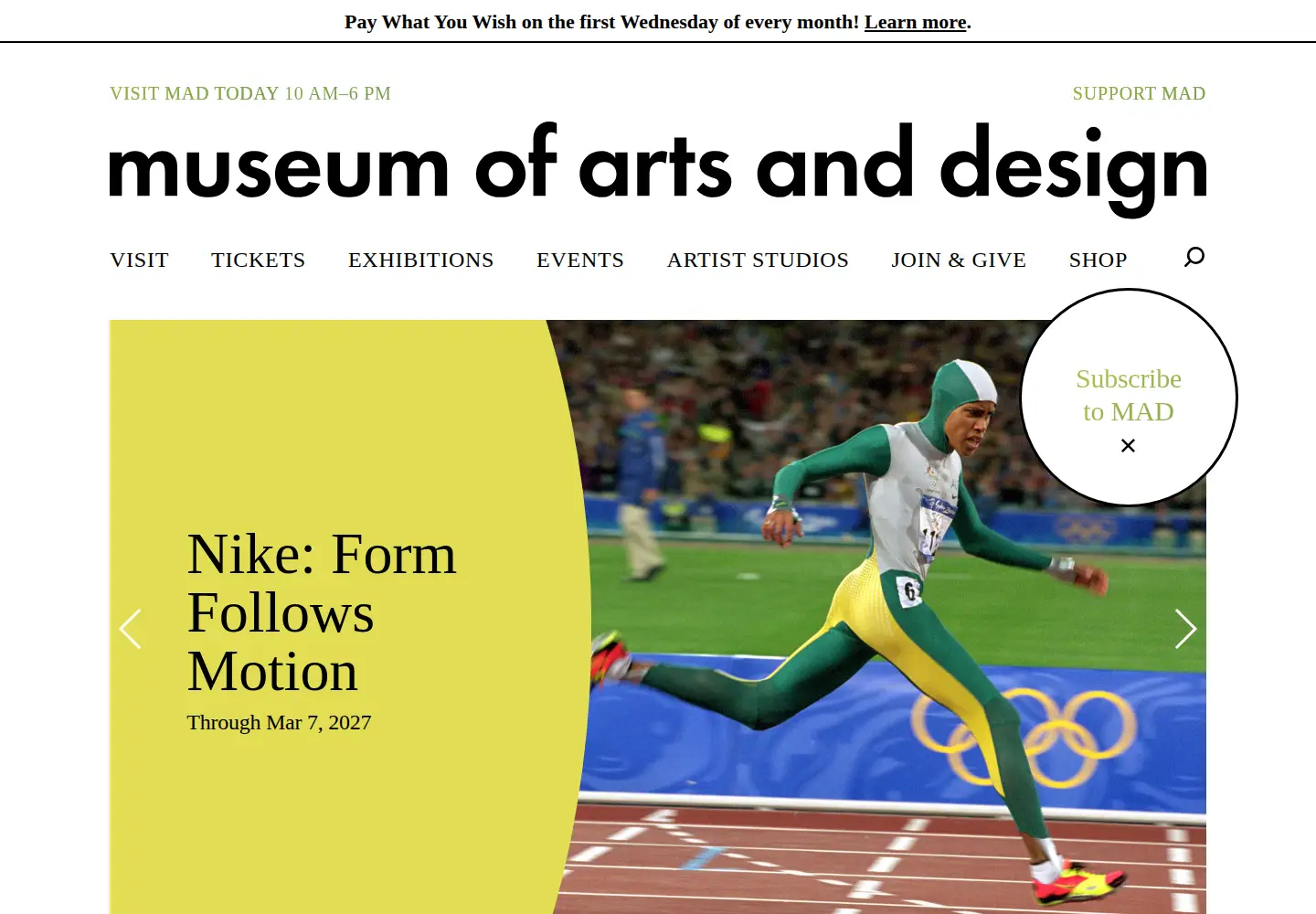Screenshot of madmuseum.org