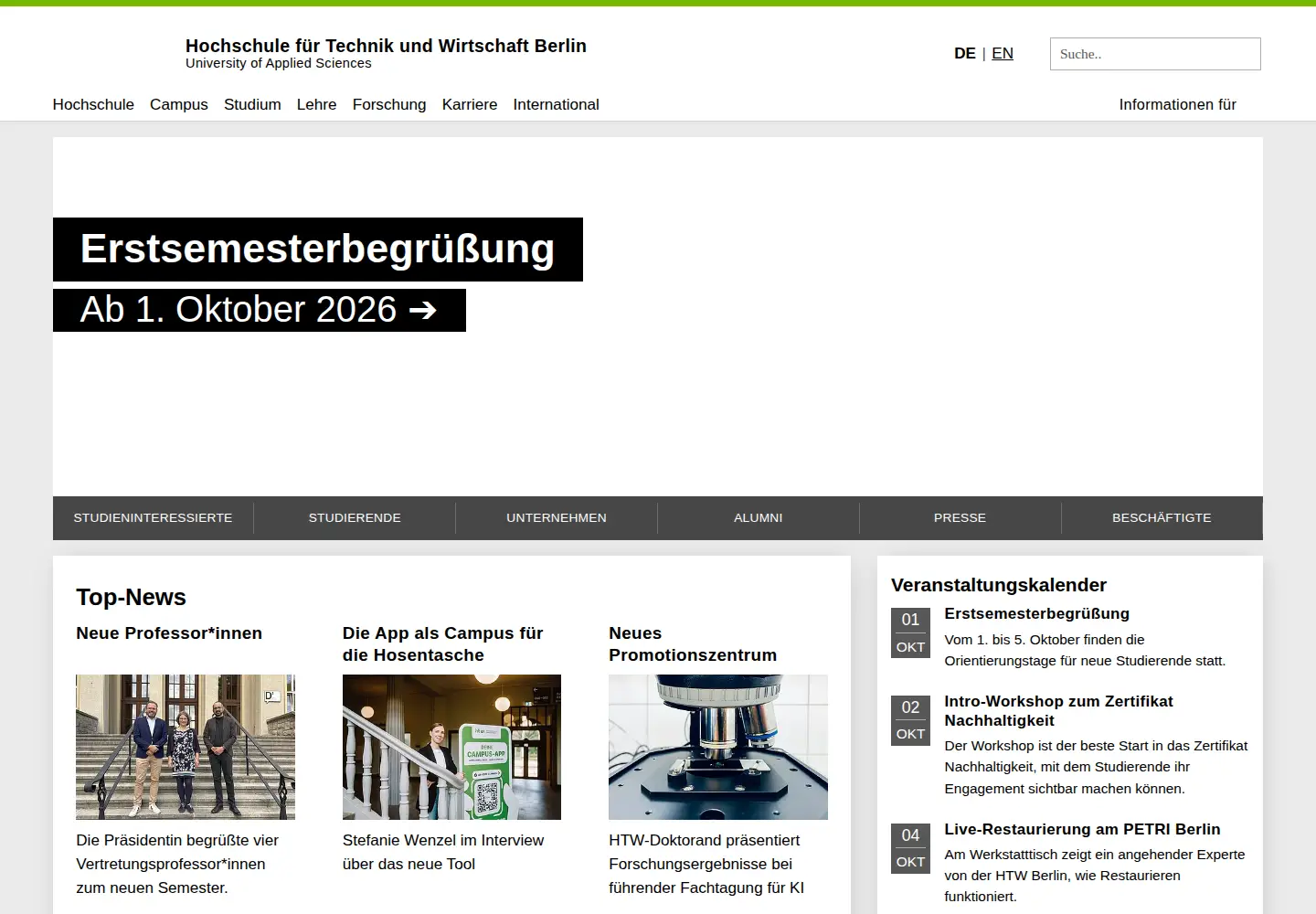 Screenshot of htw-berlin.de