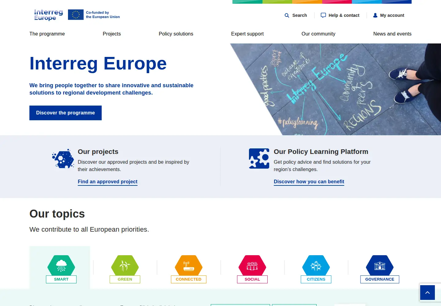 Screenshot of interregeurope.eu