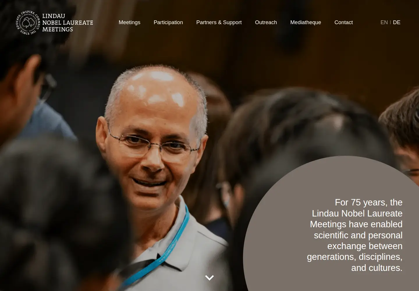 Screenshot of lindau-nobel.org