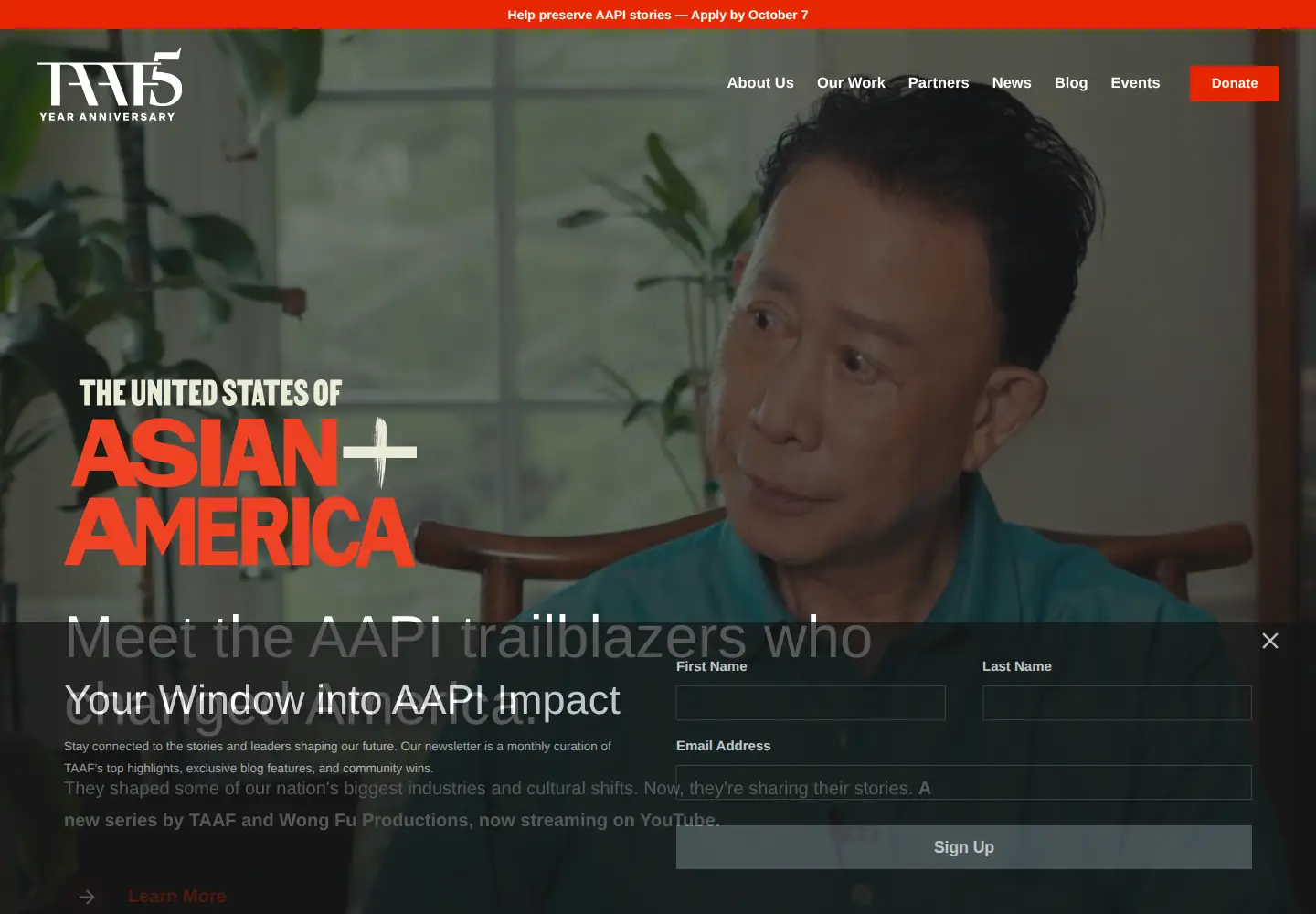Screenshot of taaf.org