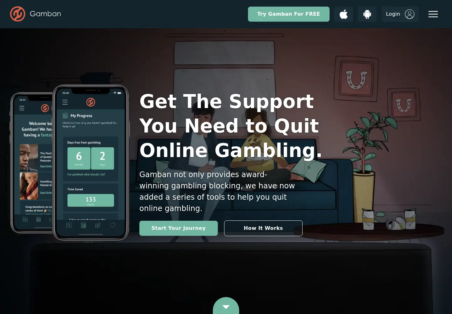 Screenshot of gamban.com