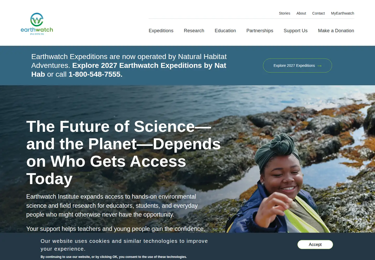 Screenshot of earthwatch.org