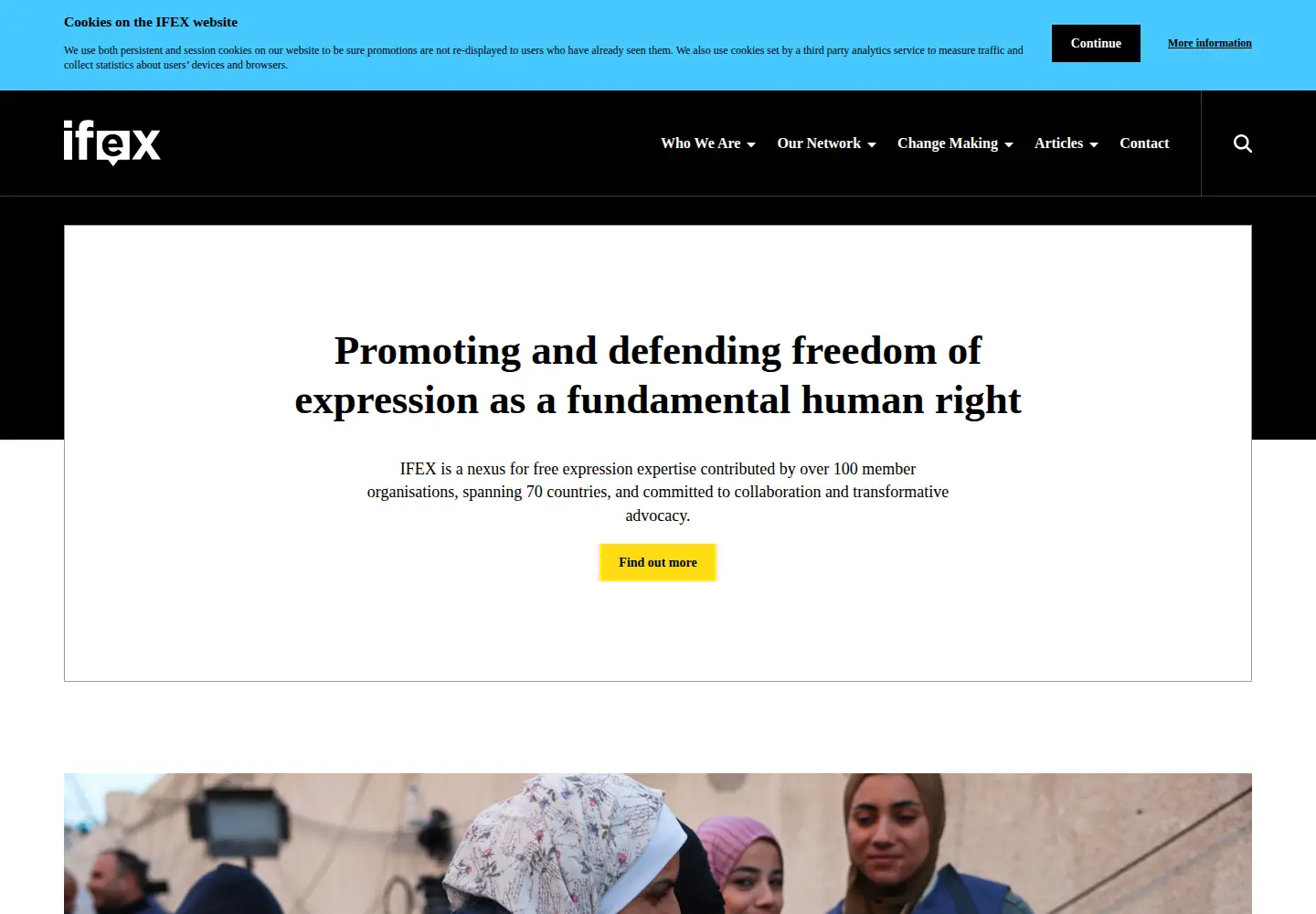 Screenshot of ifex.org