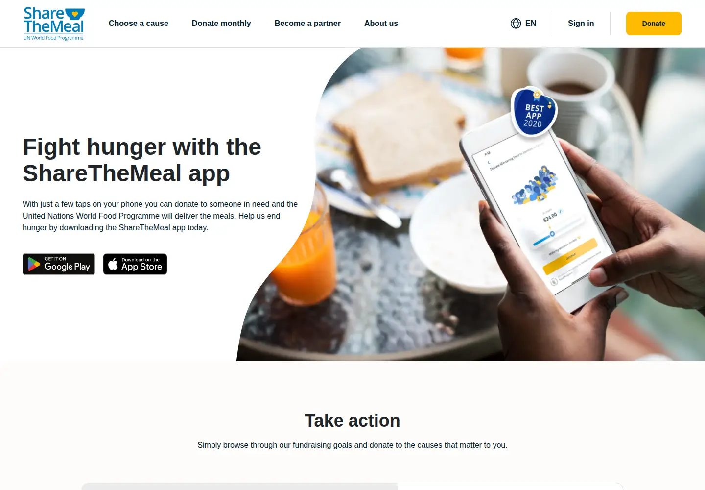 Screenshot of sharethemeal.org