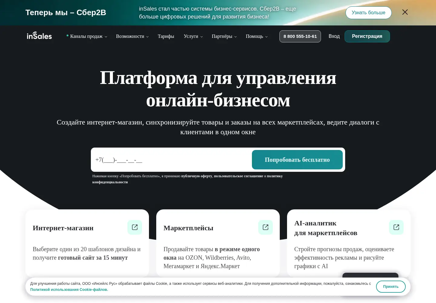 Screenshot of insales.ru