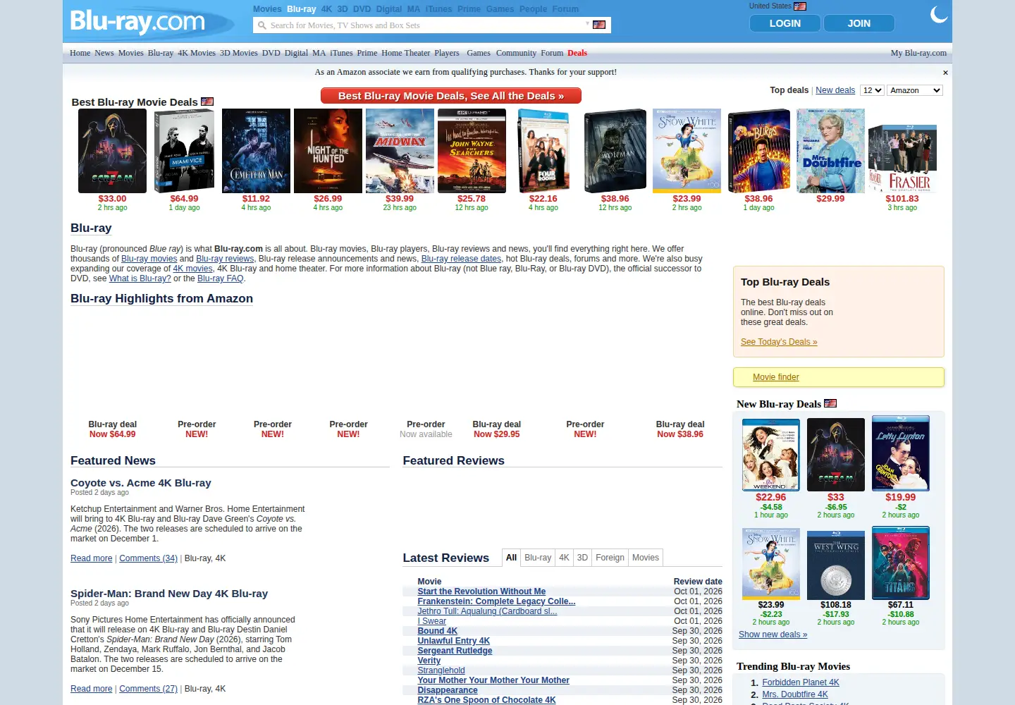 Screenshot of blu-ray.com