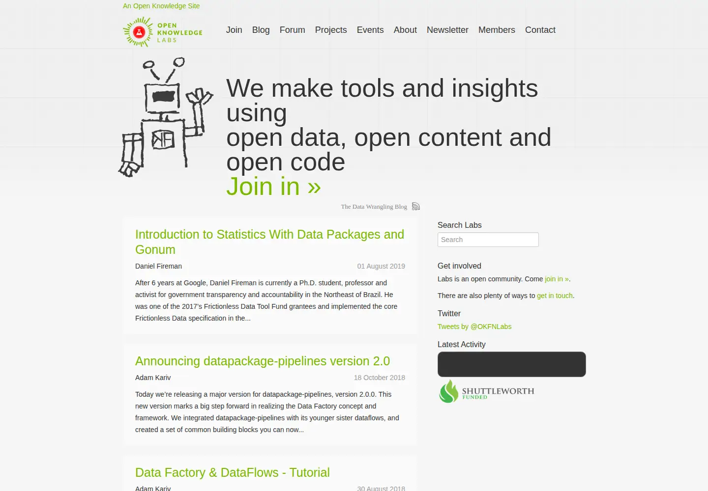 Screenshot of okfnlabs.org