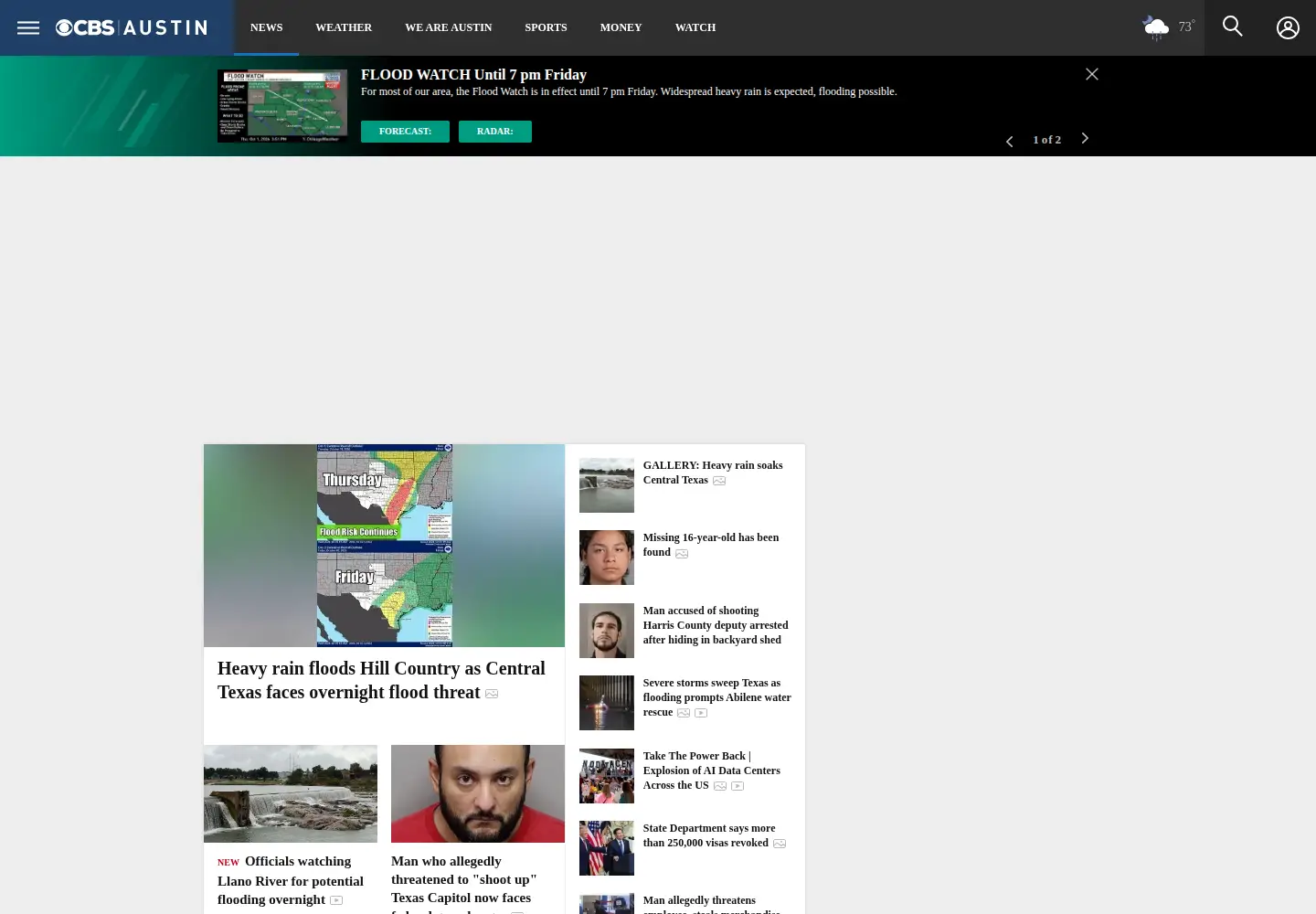 Screenshot of cbsaustin.com