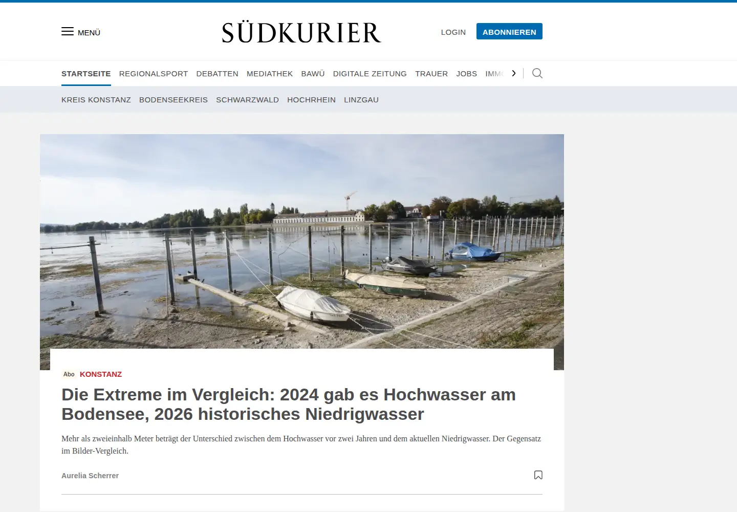 Screenshot of suedkurier.de