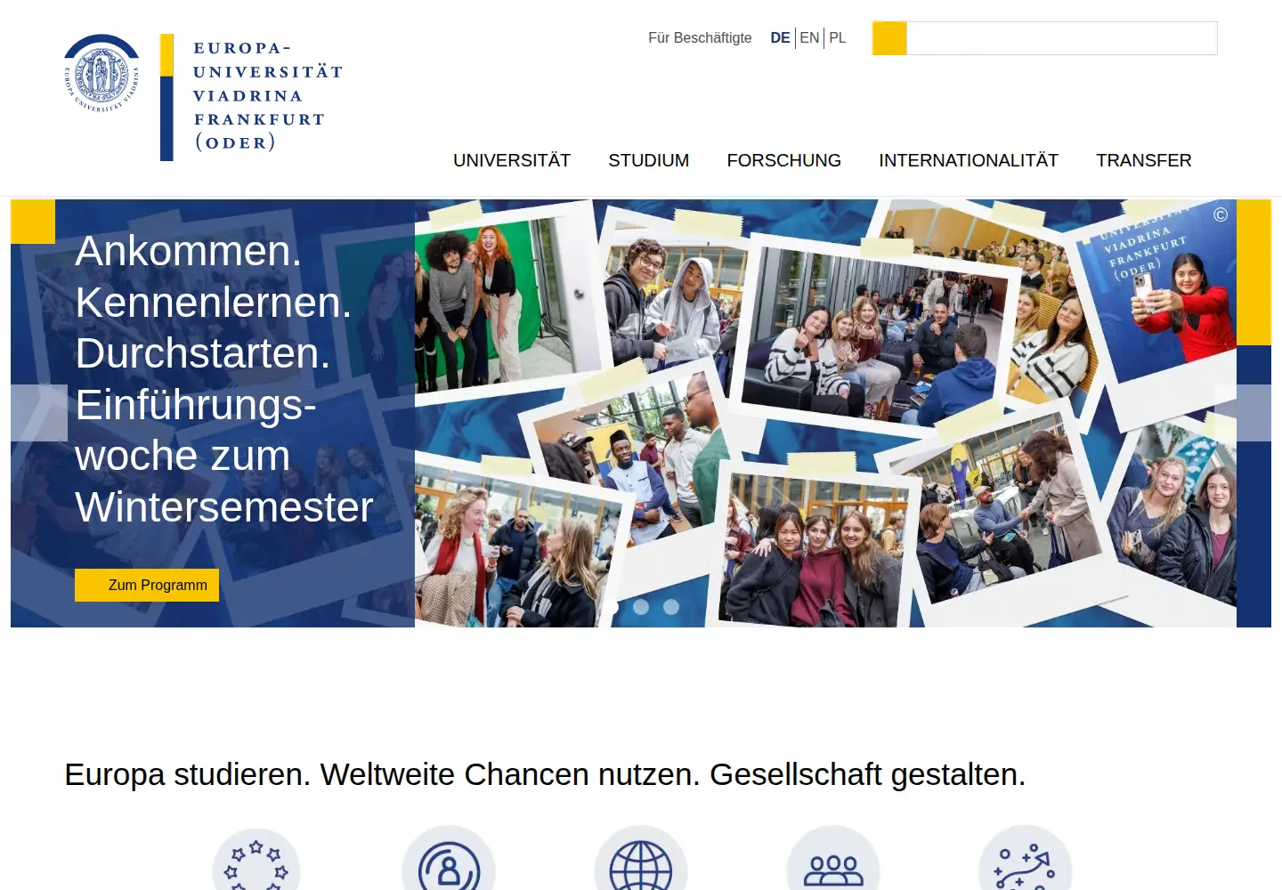 Screenshot of europa-uni.de