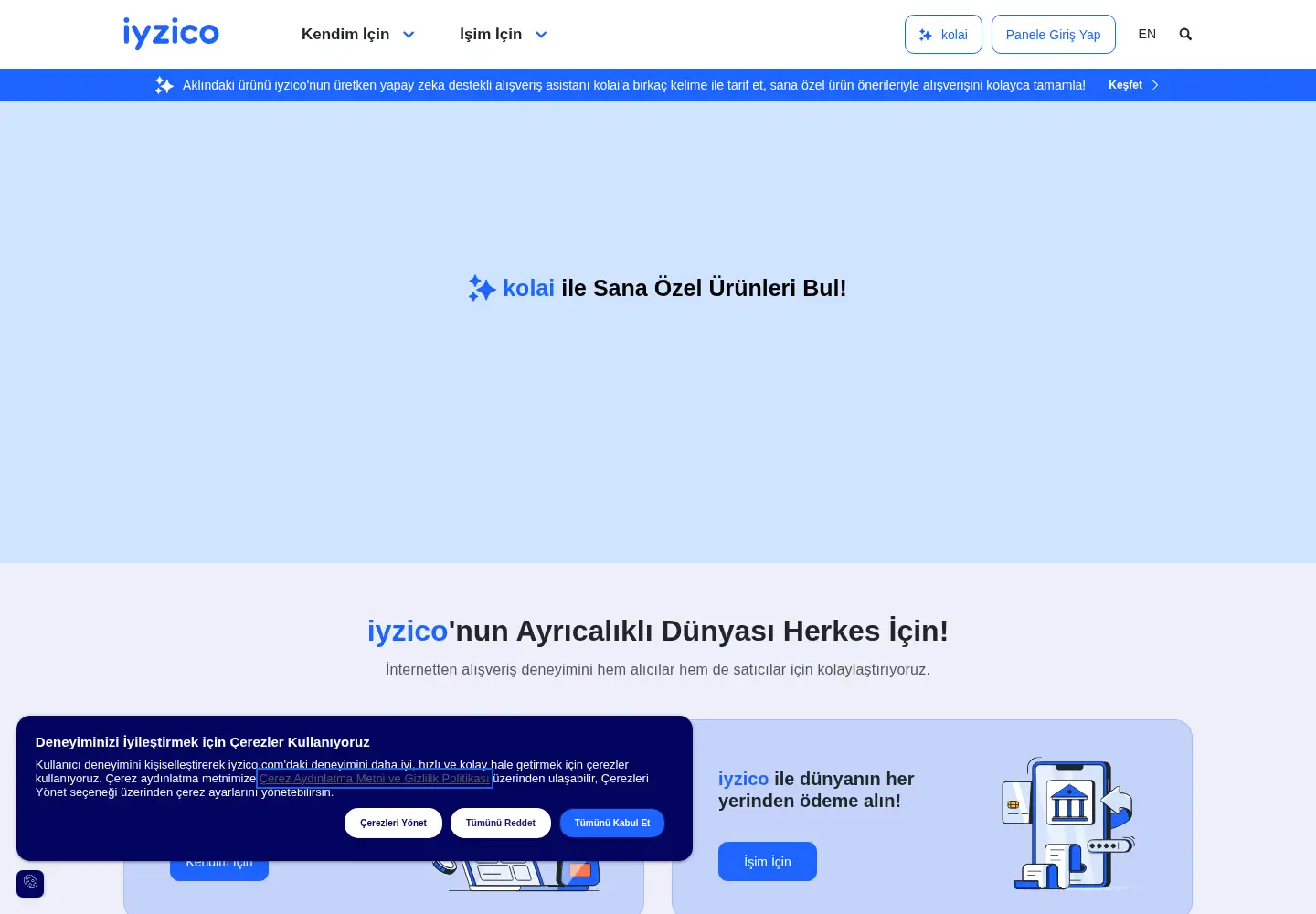Screenshot of iyzico.com