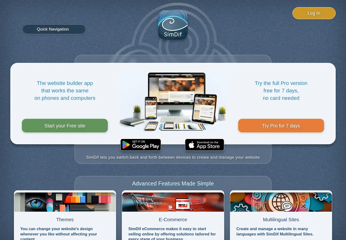 Screenshot of simdif.com