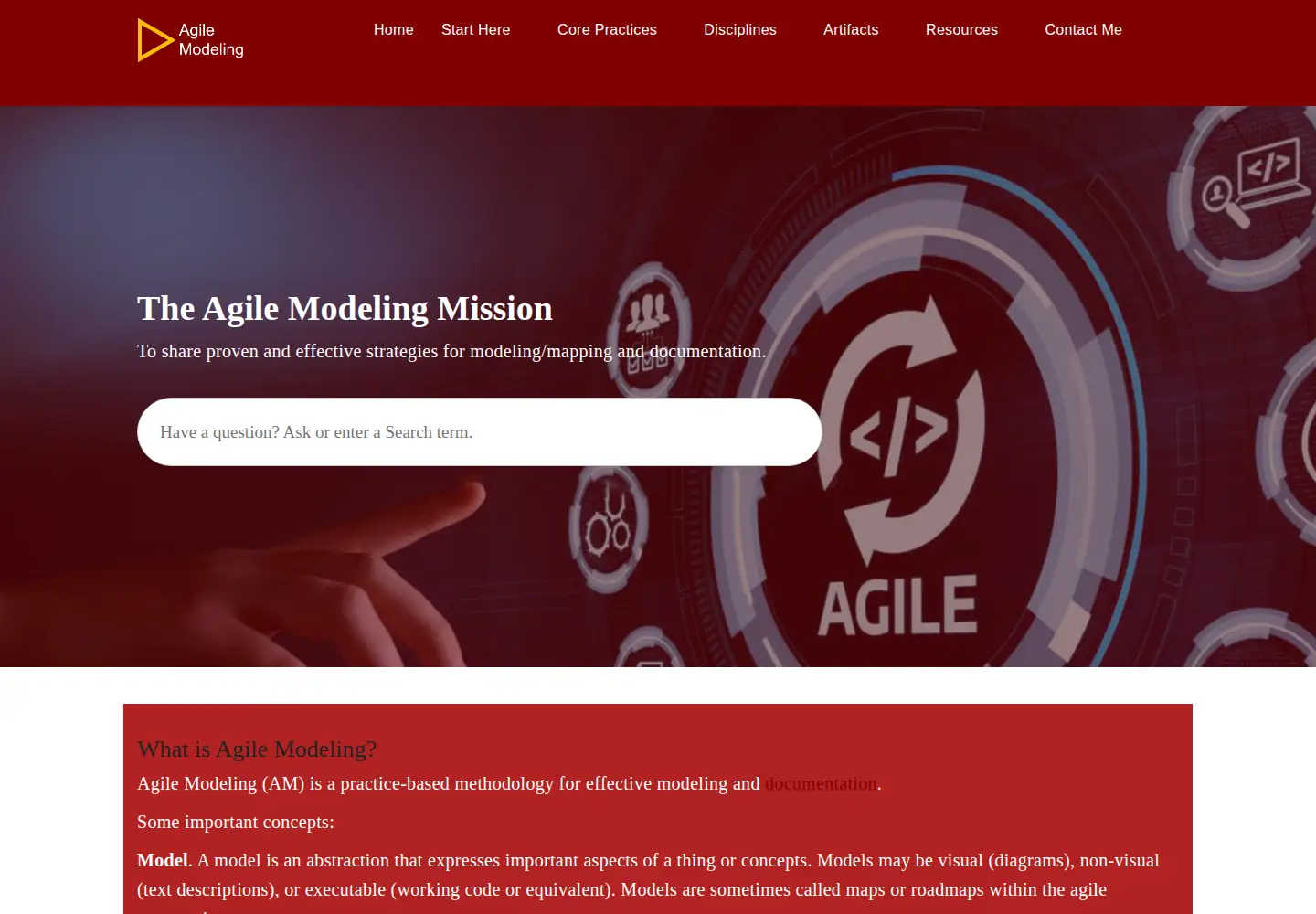 Screenshot of agilemodeling.com