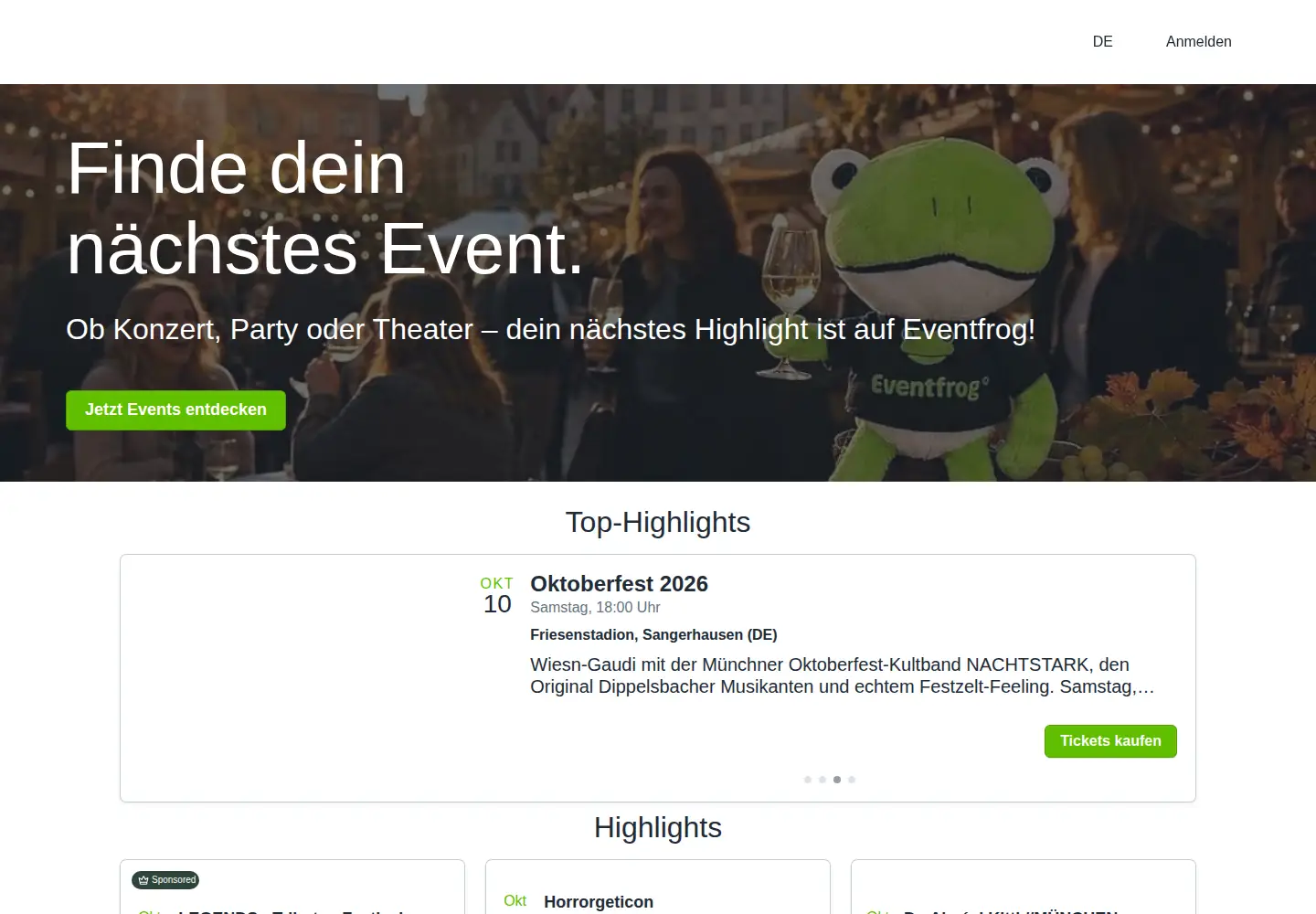 Screenshot of eventfrog.de