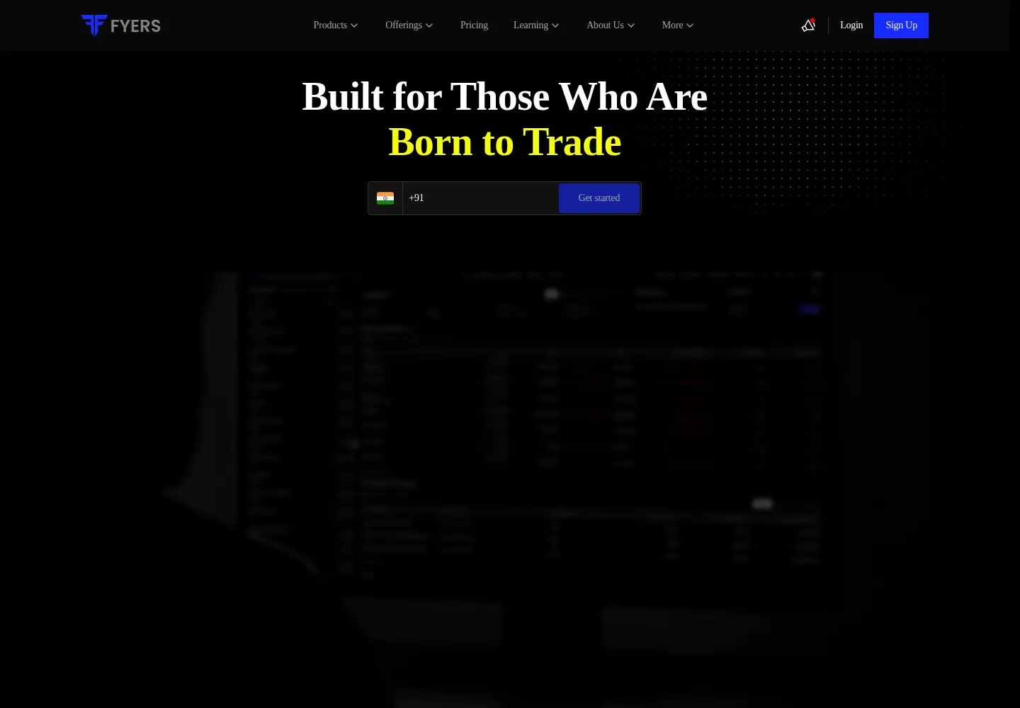 Screenshot of fyers.in