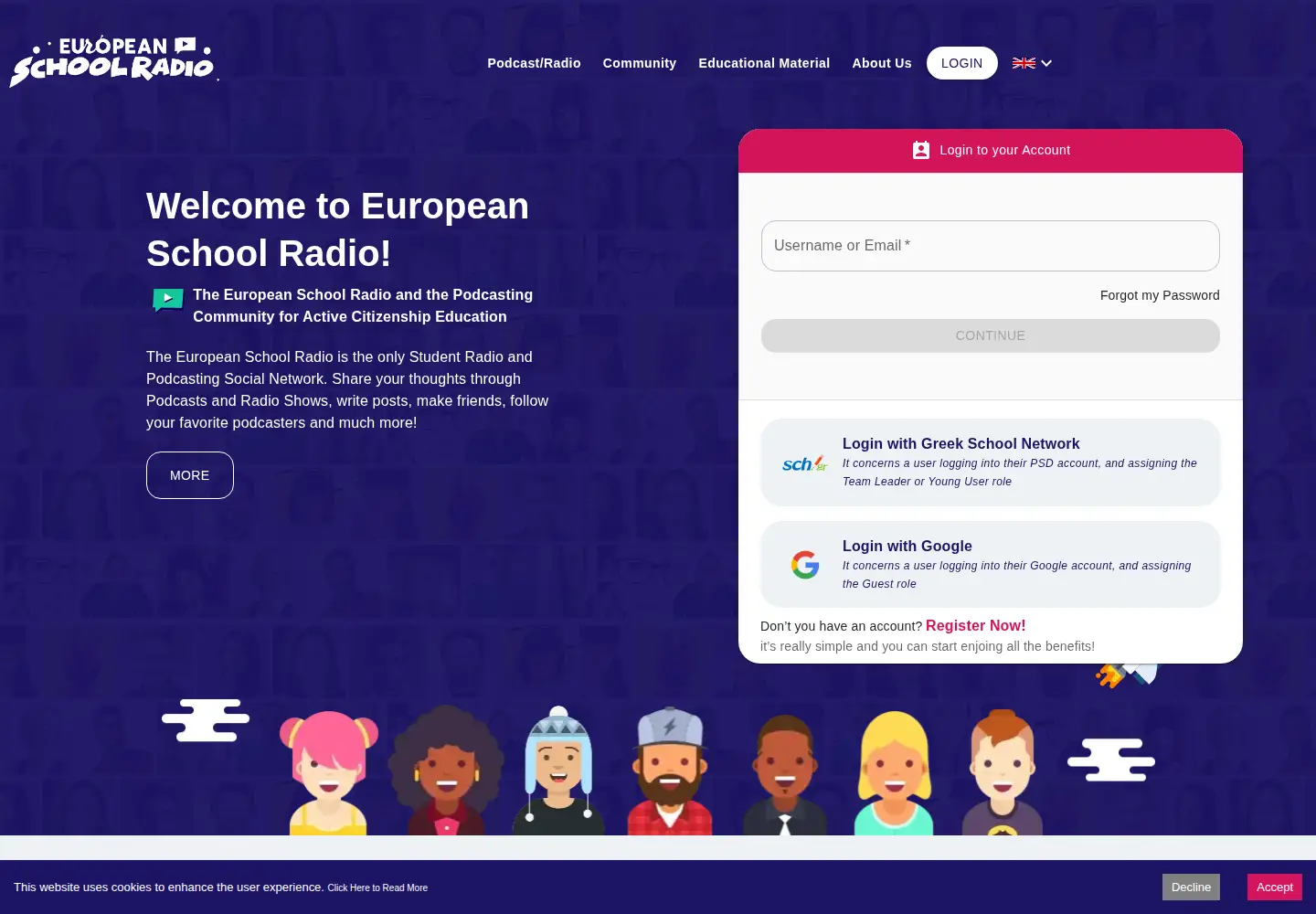 Screenshot of europeanschoolradio.eu