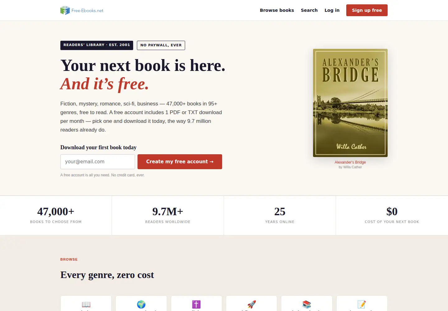 Screenshot of free-ebooks.net