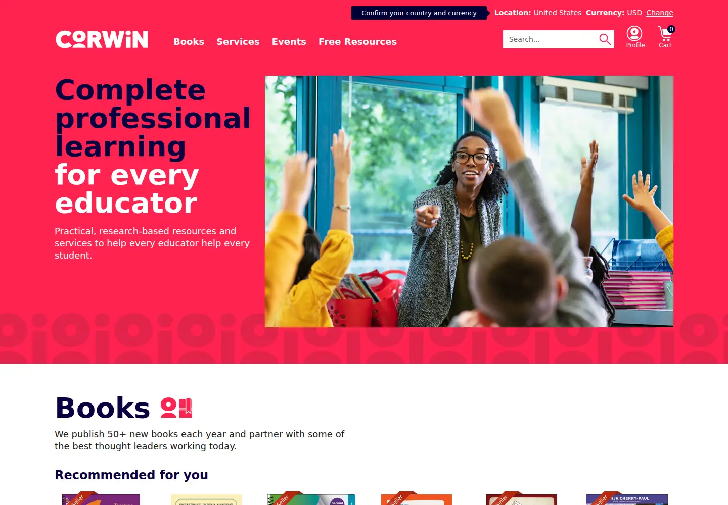 Screenshot of corwin.com