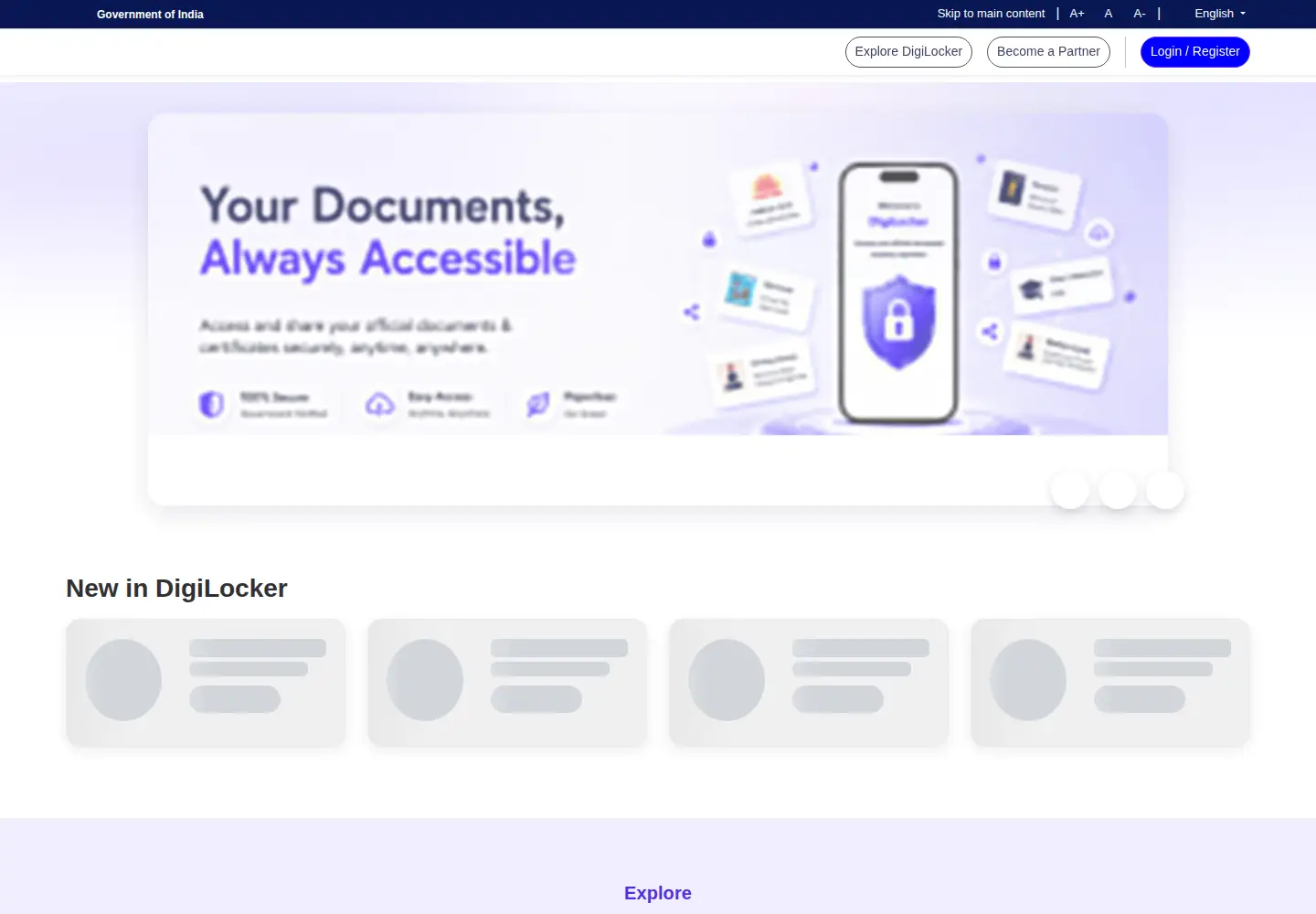 Screenshot of digilocker.gov.in