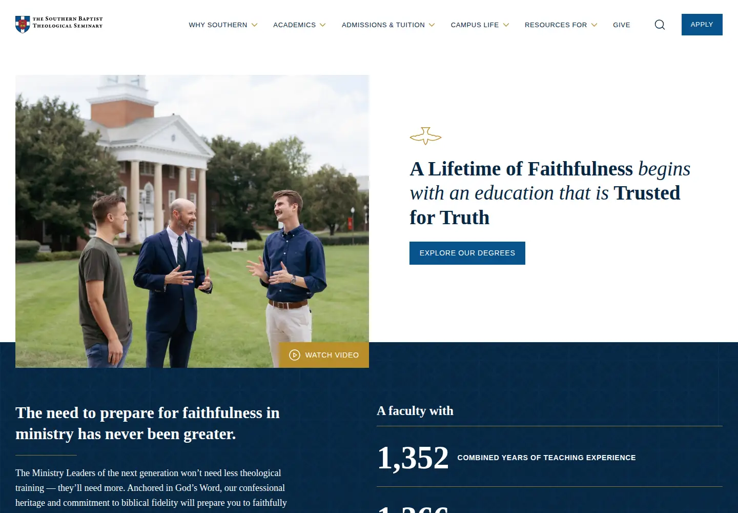 Screenshot of sbts.edu