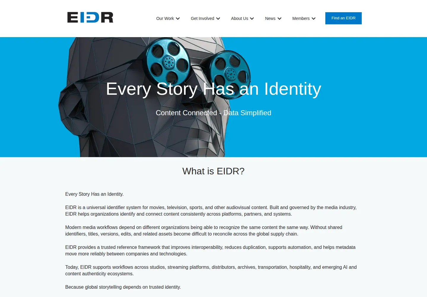 Screenshot of eidr.org