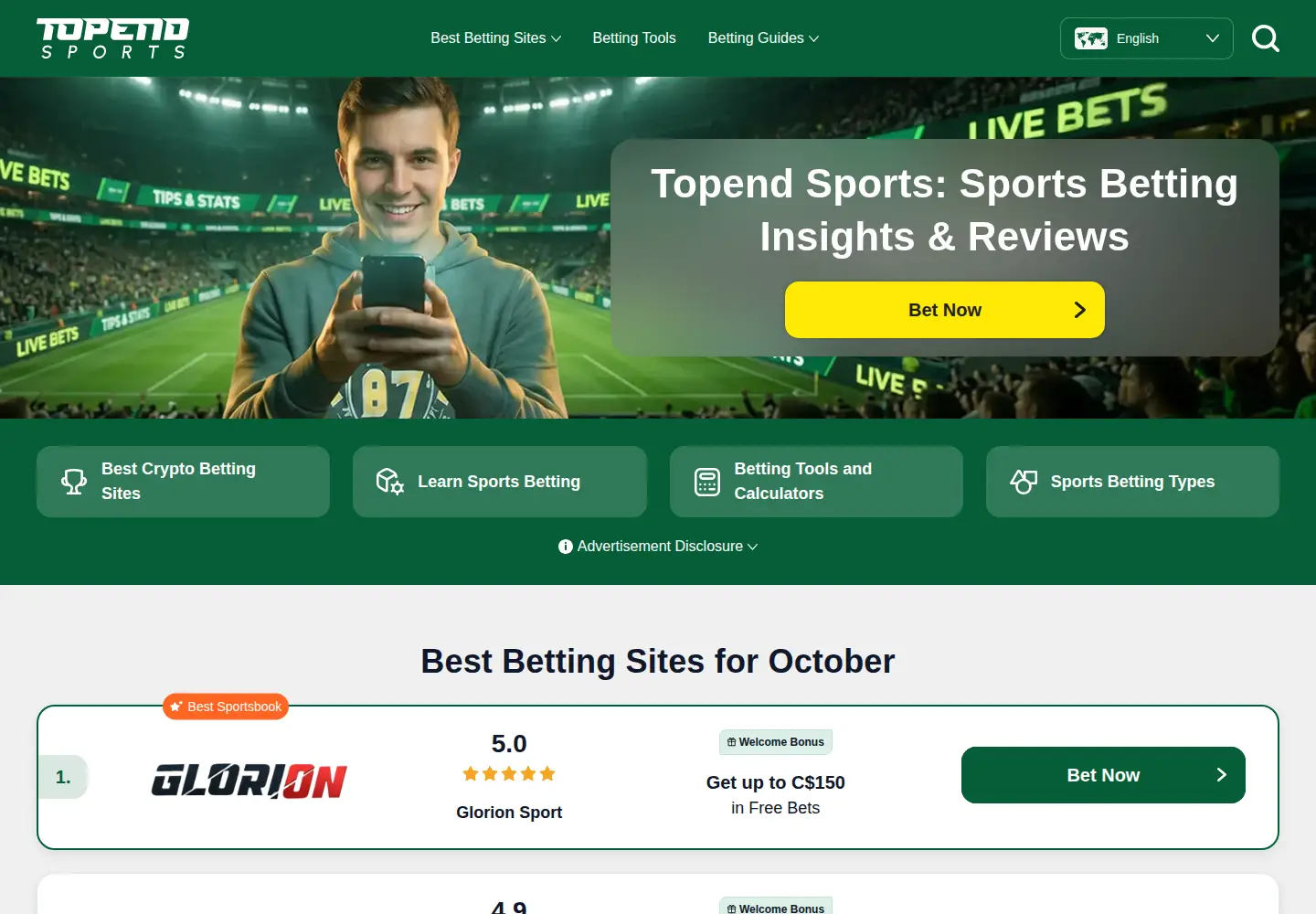 Screenshot of topendsports.com