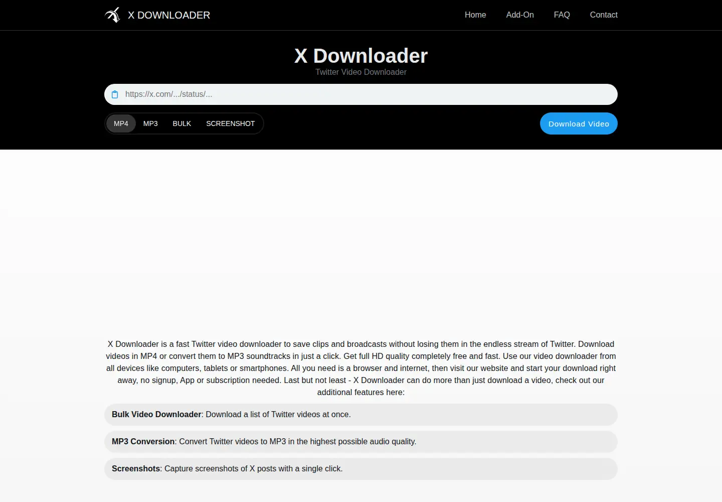 Screenshot of x-downloader.com