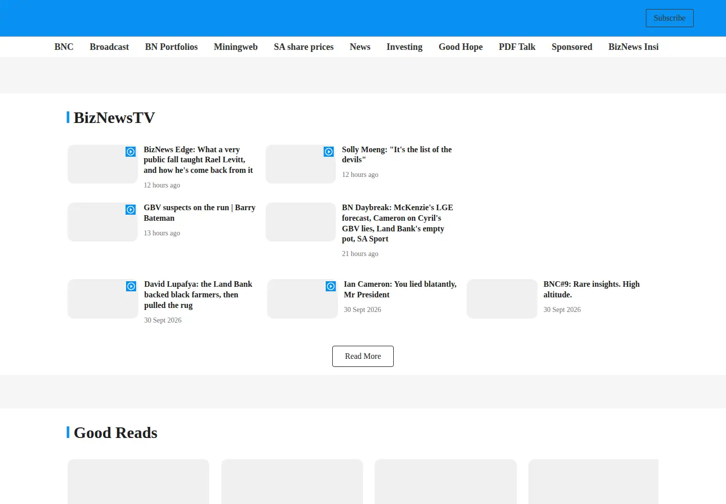 Screenshot of biznews.com