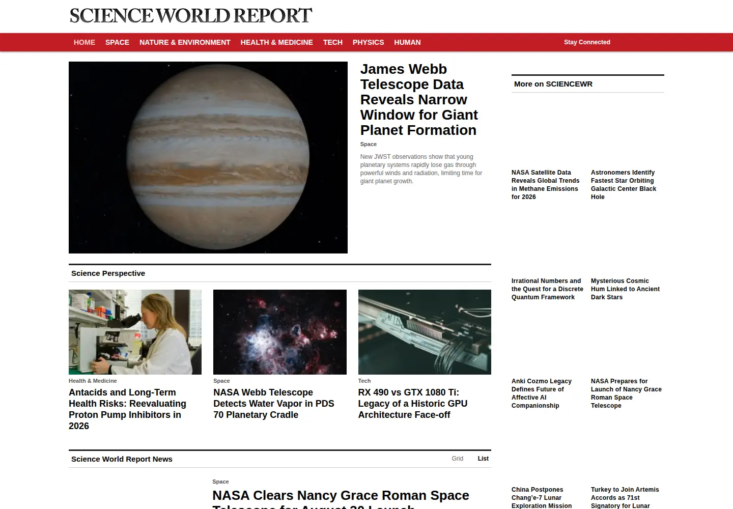 Screenshot of scienceworldreport.com