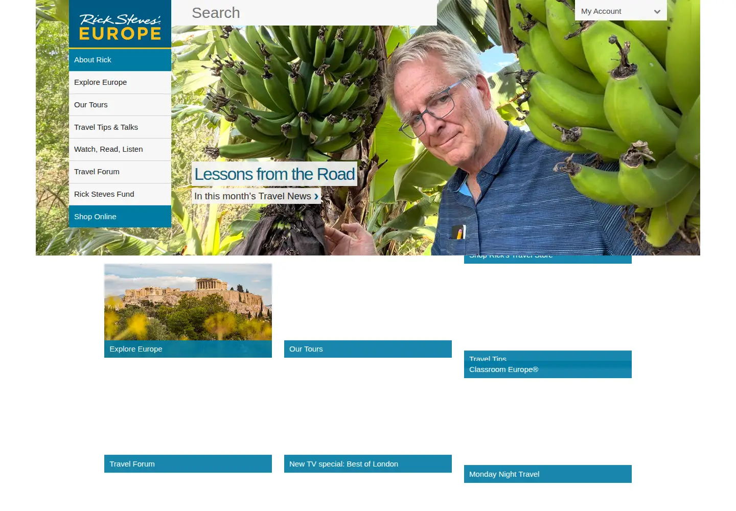 Screenshot of ricksteves.com