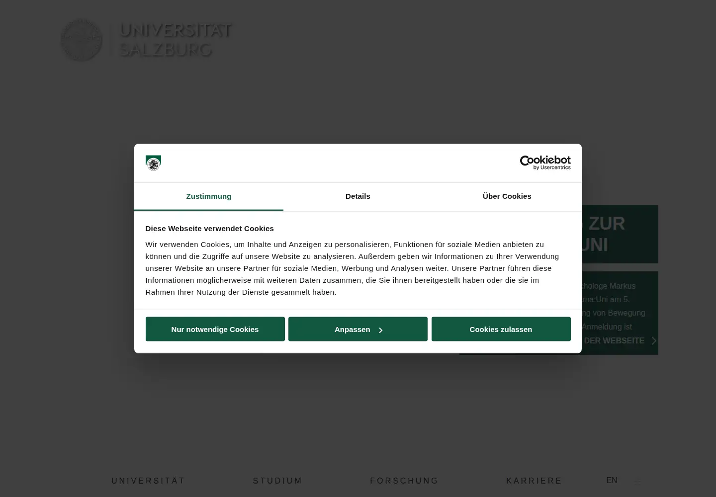Screenshot of uni-salzburg.at