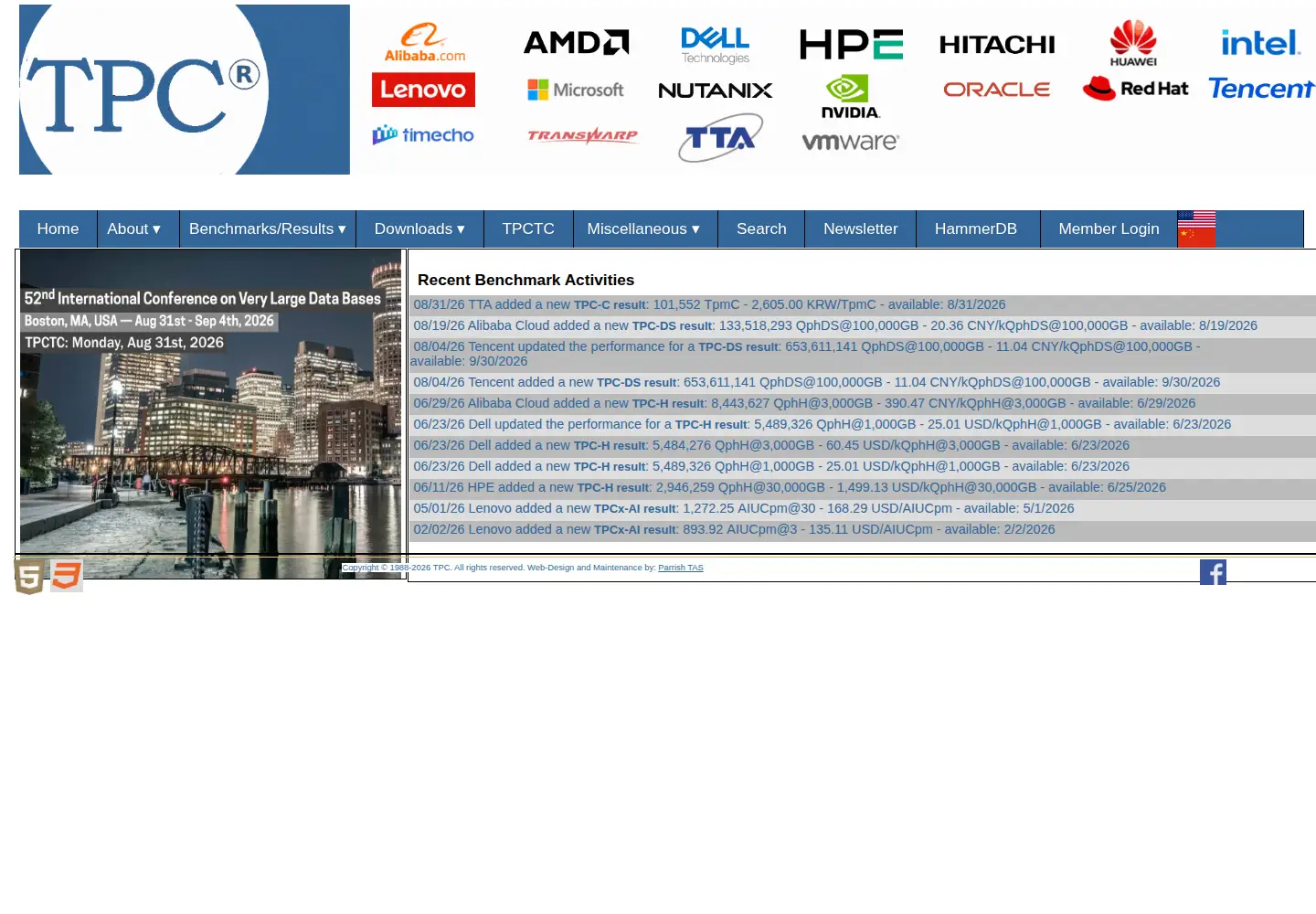 Screenshot of tpc.org